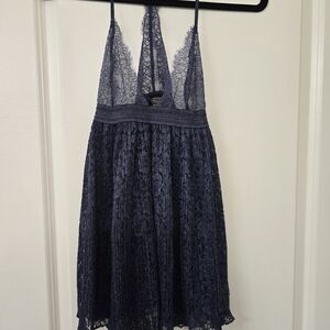 Victoria's Secret Navy Lace Chemise